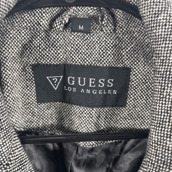 Guess Los Angeles Herringbone Tweed Toggle Peacoat Jacket Size Medium - Picture 4 of 6